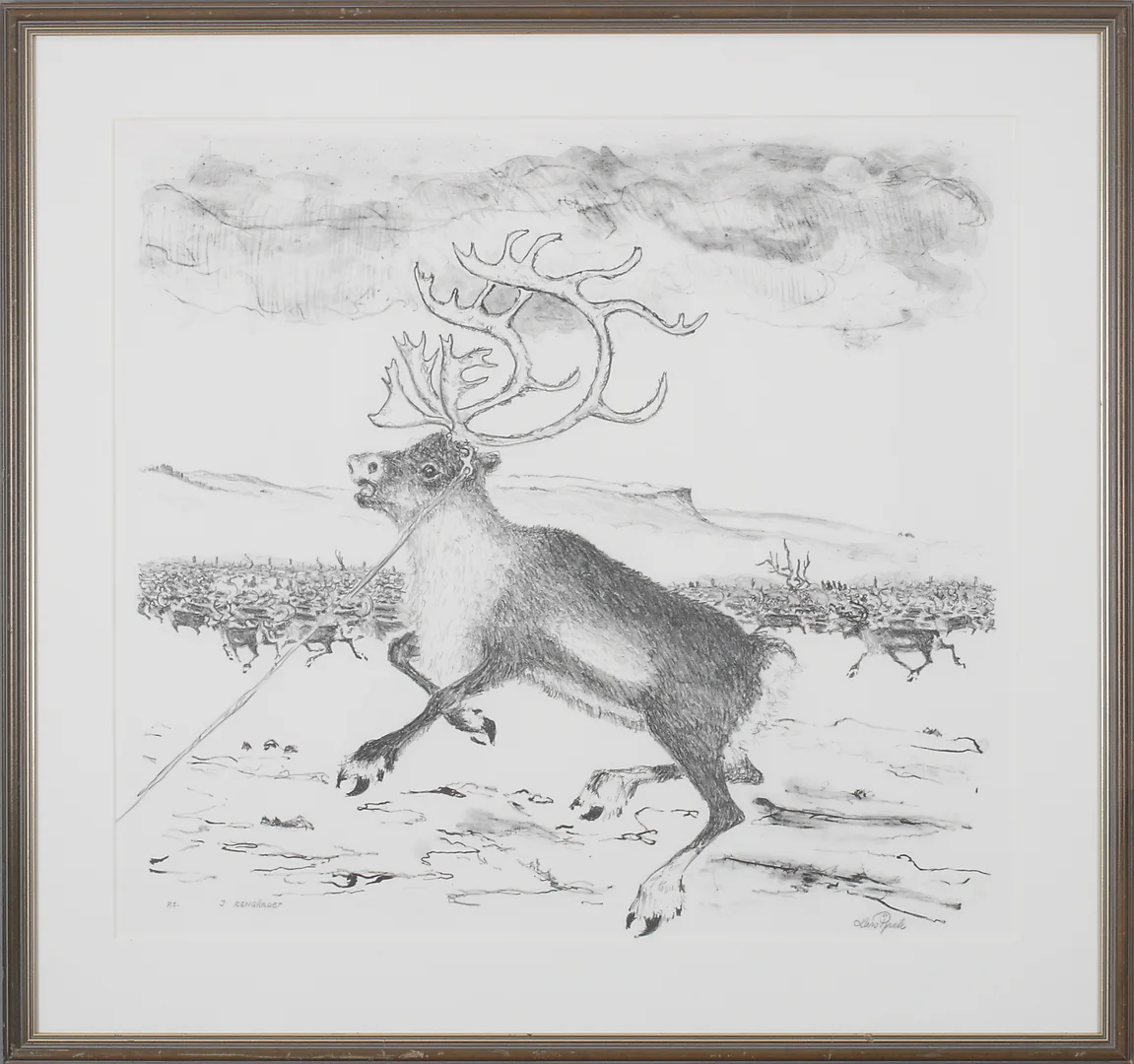 LARS PIRAK. "Rengärdet", signerat provtryck. — Engravings & Prints — Stadsauktion Sundsvall