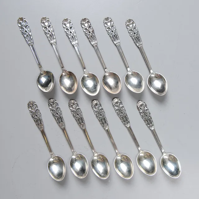 KAFFESKEDAR, 12 st, silver, 161 gram, Ceson.
