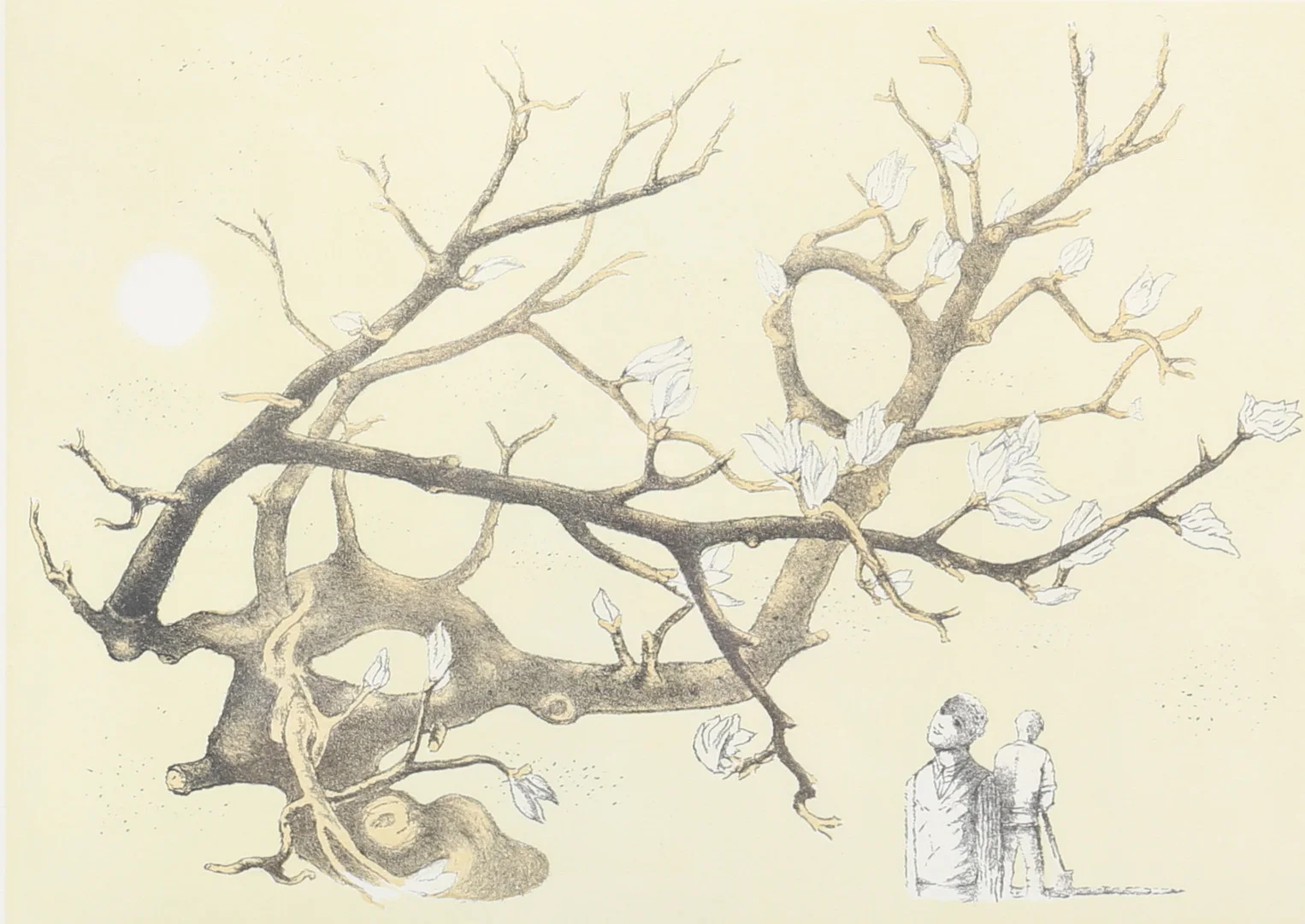 AXEL OLSON. Motiv med magnolia. Färglitografi, signerad och numrerad 123/260. — Engravings & Prints — Auktionshuset Thelin & Johansson