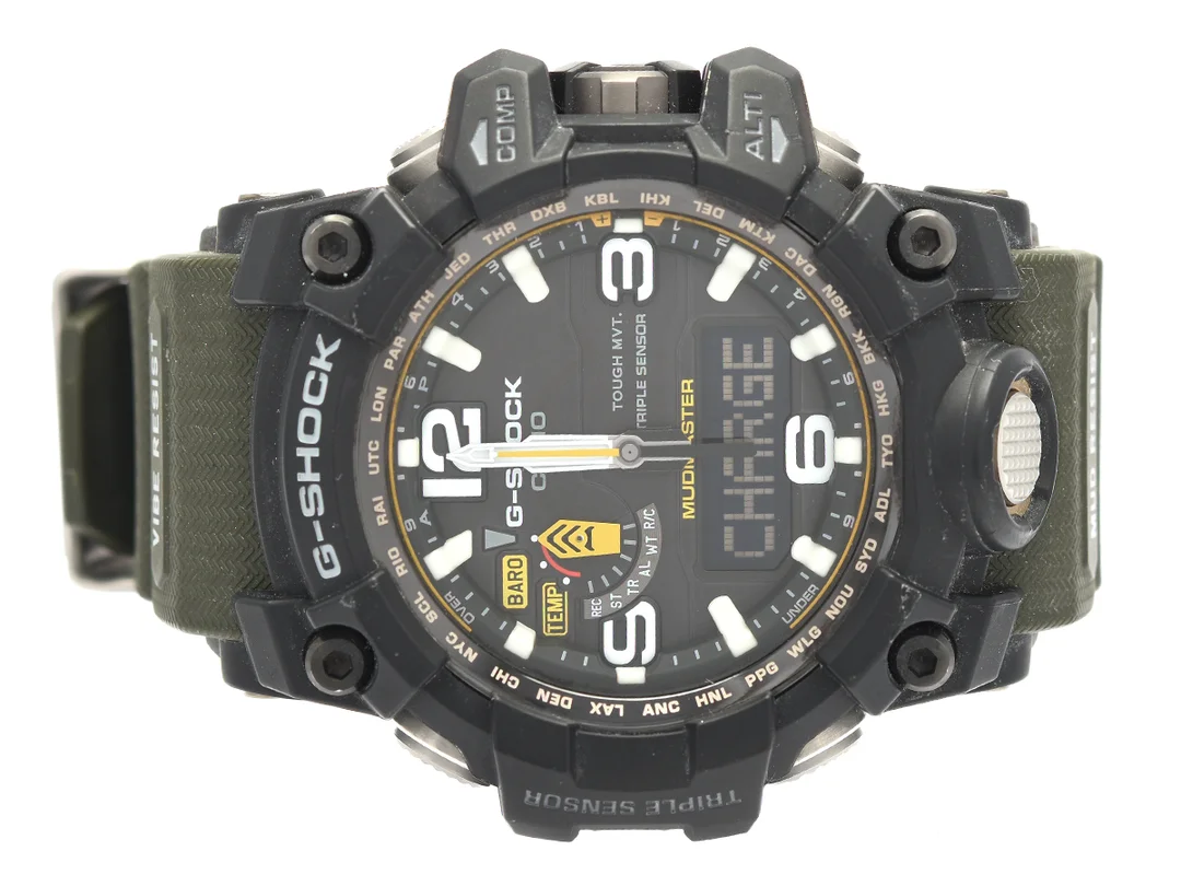 CASIO G-SHOCK 56mm ref: GWG-1000 boettnr: 2010173G, safirglas, solarquartz, digital/analog, lågt batteri — Klockor/Casio — Kaplans