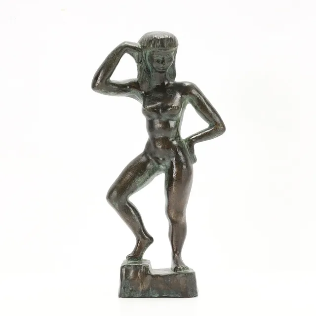 SIGGE BERGGREN. skulptur, kvinnlig modell, brons.