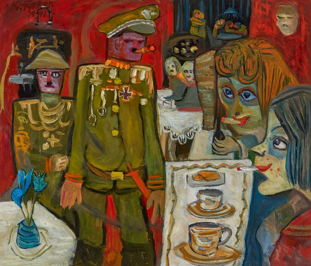 Tysken, Kristian — "Uniformtilbedere" 1941 — Kunst/Maleri — Blomqvist
