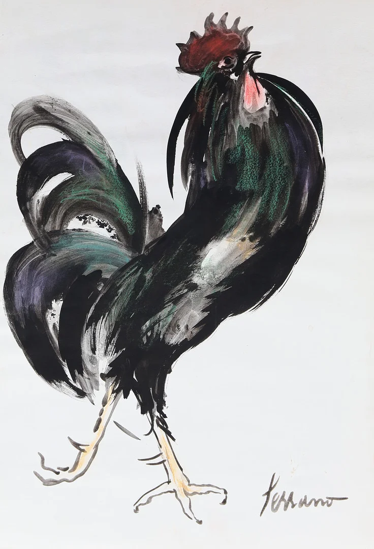 JOSEP MIQUEL SERRANO. A rooster. — Drawings — Balclis