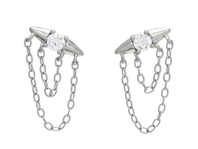 ÖRHÄNGEN, sterlingsilver, cubic zirkoner, höjd 17 mm, totalvikt 1,0 g, stift.