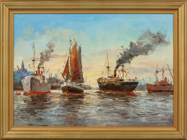 KURT ERIK HEINONEN. "Göteborg", olja på duk, signerad.