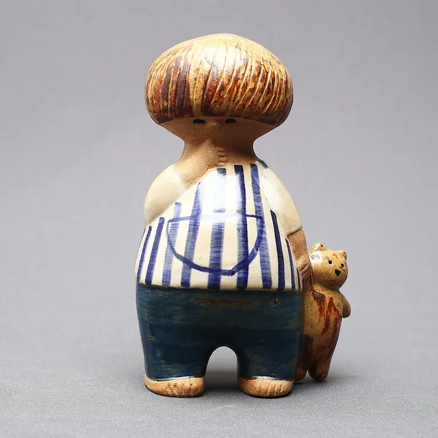 LISA LARSON, figurin, stengods, "Malin", ur serien Larsons ungar, Gustavsberg.