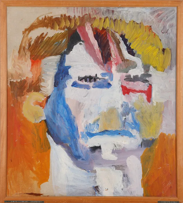 BIRGITTA LILJEBLADH (1924-2014). Självporträtt, signerad, olja på pannå.