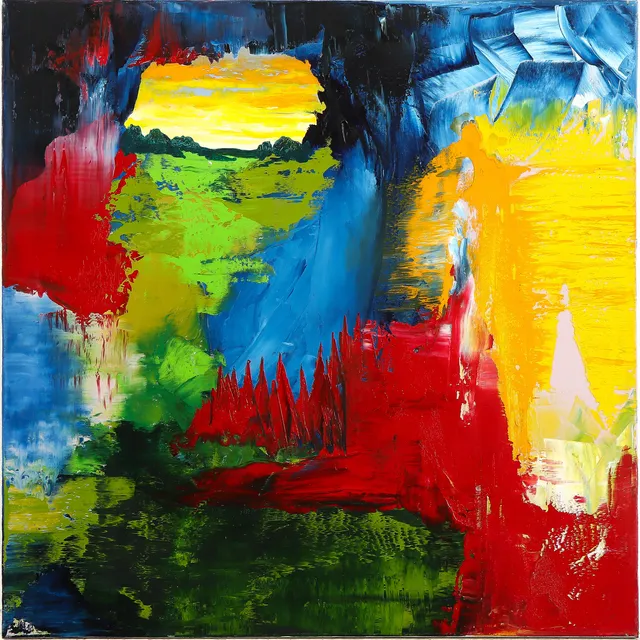 Franz Beckerlee. Abstract composition, acrylic on canvas