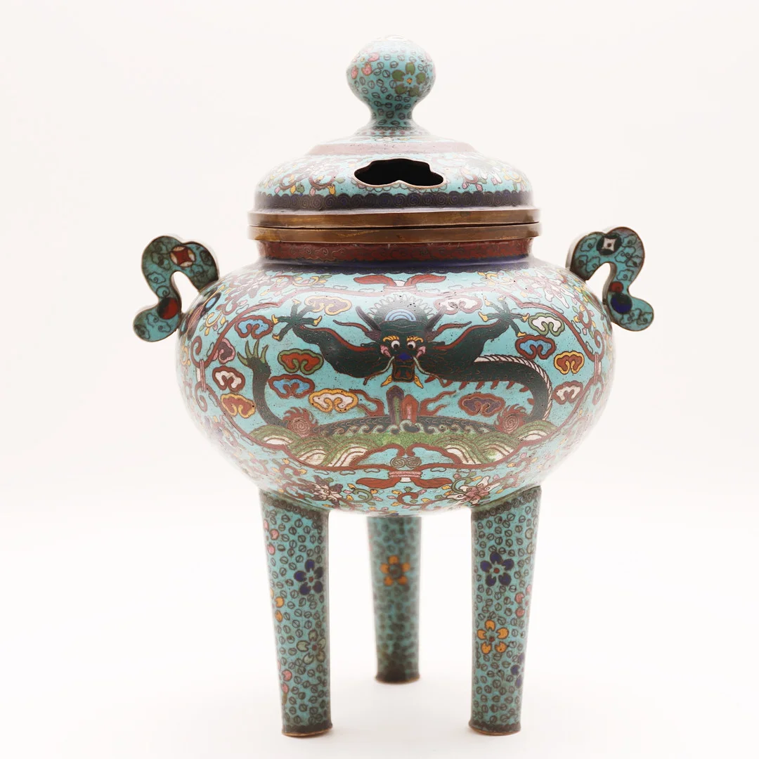 INCENSARIO, bronce y esmalte cloisonné, China, siglo XIX. — Asiatica — Barcelona Auctions