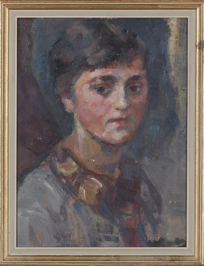 OKÄND KONSTNÄR, olja på pannå, kvinnoporträtt, osignerad. — Paintings — Gomér & Andersson Norrköping