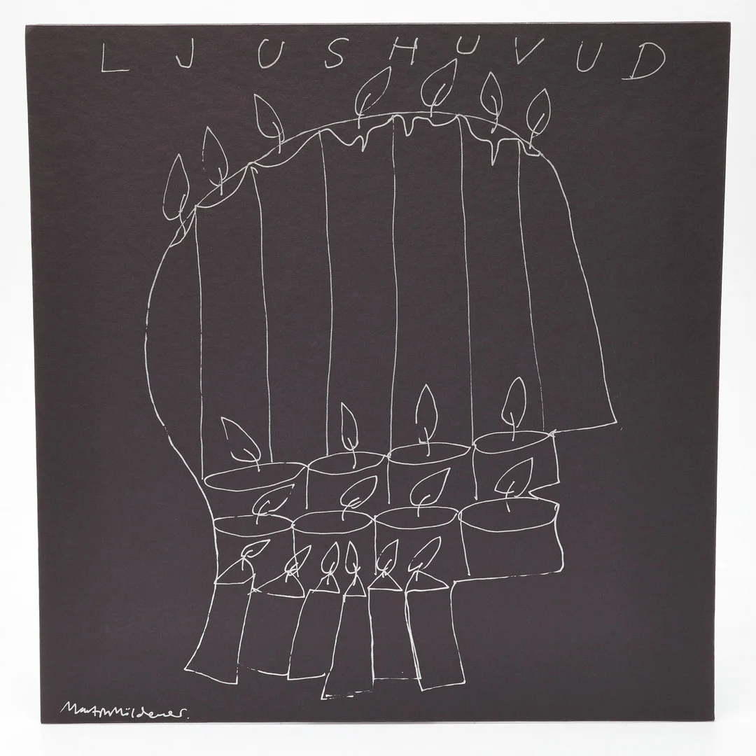 MARTIN MÖLDENER. "Ljushuvud", silverpenna på svart passepartout, signerad. — Drawings — Gomér & Andersson Linköping