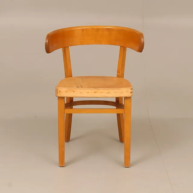 WERNER WEST. Stol, tillskriven, björkfaner. 1900-talets mitt.