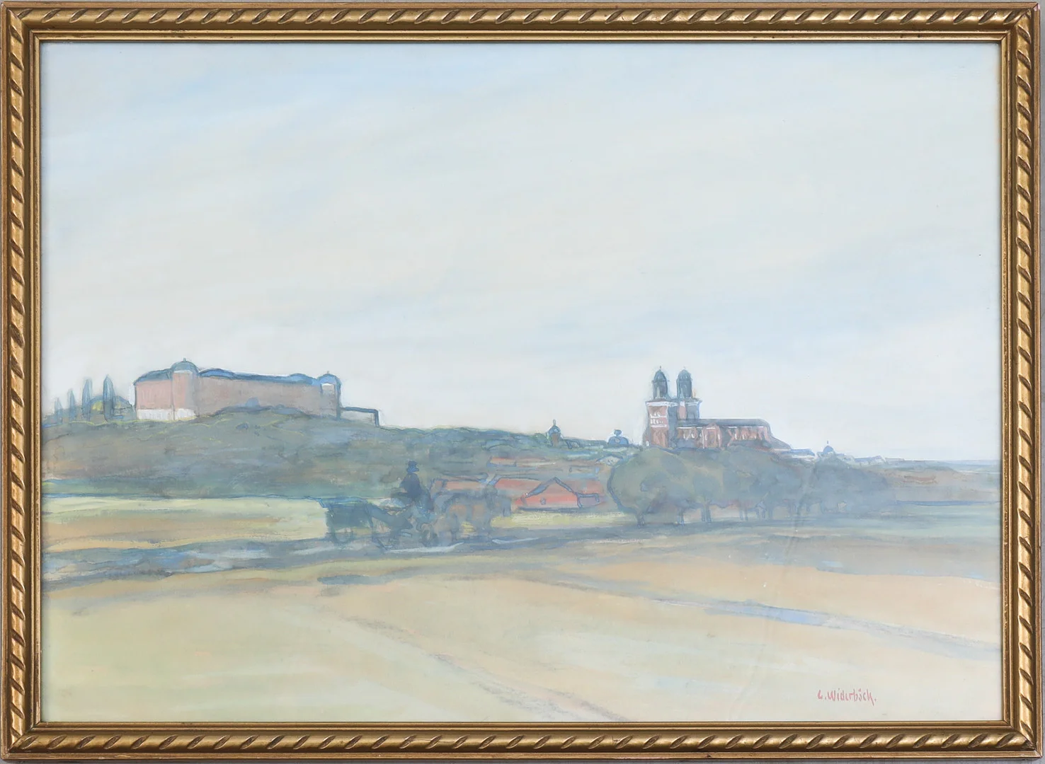 GUSTEN WIDERBÄCK. Akvarell, Uppsalamotiv, signerad. — Paintings — Södermanlands Auktionsverk