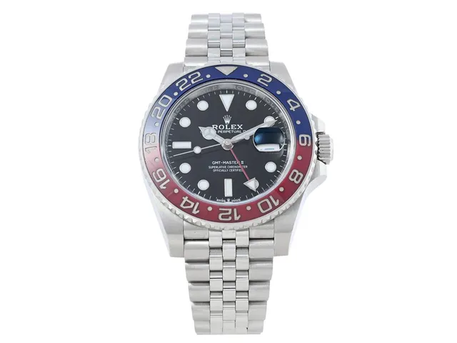 ROLEX, Oyster Perpetual Date, GMT-Master II, Chronometer, s.k. "Pepsi", Ref nr. 126710BLRO, Serie nr. 87Y6T605, Cal 3285, Verk nr. 41Q14160, Boett nr. 2520, herrur, 40 mm, stål, automatisk, safirglas, datum, 24-timmarsvisning, blå/röd keramisk vridring (Cerachrom), Jubileelänk, viklås (Oysterlock/Easylink), Ref nr. 69200-E5K, cert, november 2018, box (skadad), ytterkartong.