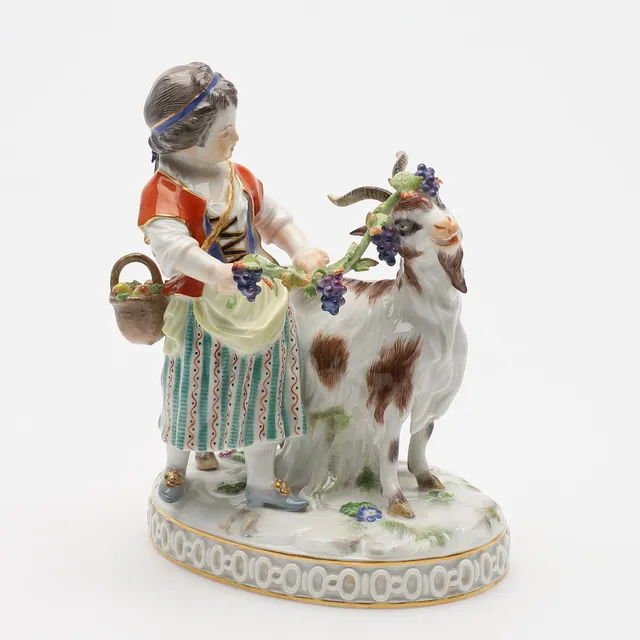 FIGUR I FORM AV FLICKA OCH GET, MEISSEN.