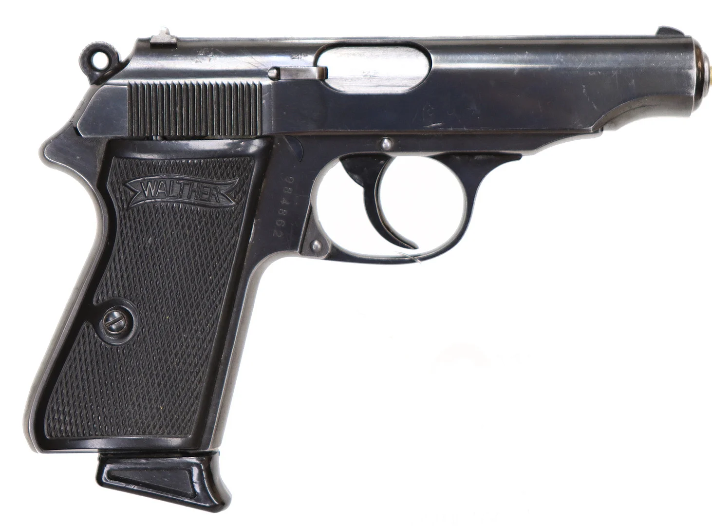 38. PISTOL, tysk, Halvautomatisk, fabrikat Walter Zella-Mehlis, modell PP, kaliber .22LR, tillv.nr 984862. — Pistols — Walter Borg