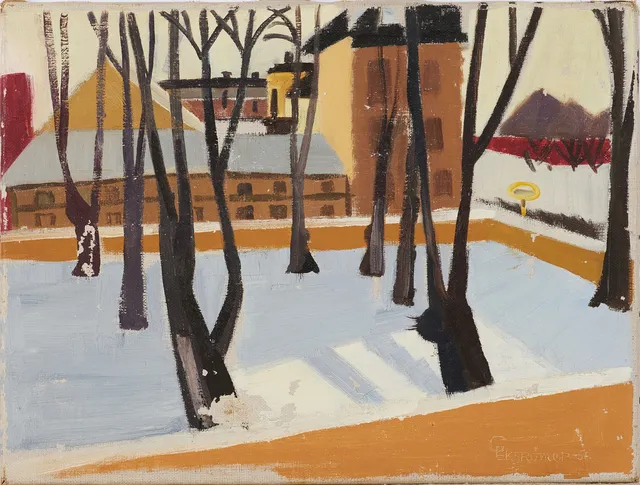 GUNILLA EKSTRÖMER FÜRST (FÖDD 1933). Terass, Fisknät, Porträtt, olja på duk, 3 st, signerade.