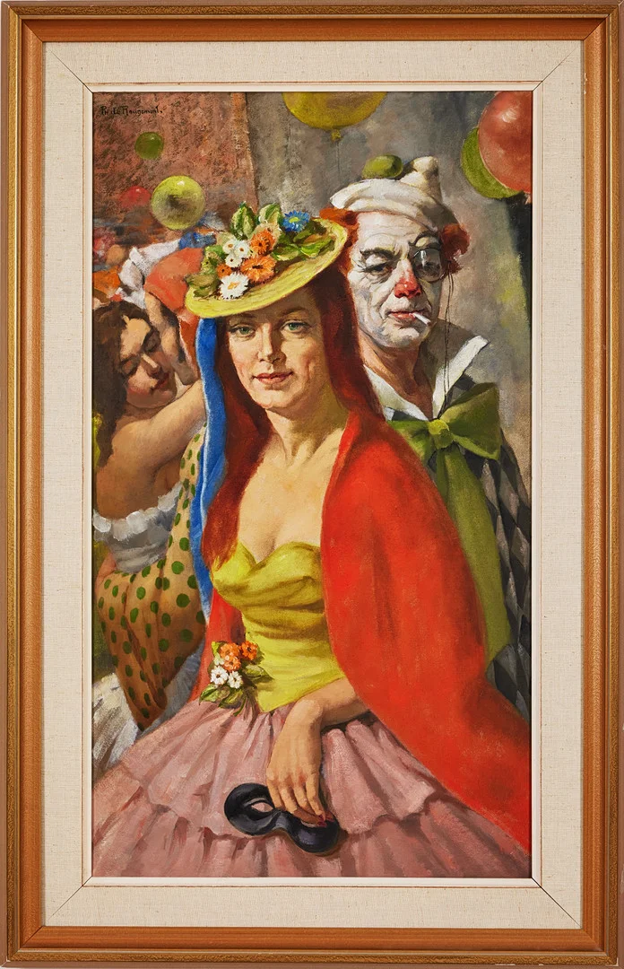 PHILIPPE DE ROUGEMONT. Maskerad, olja på duk, 82 x 46 cm. — Paintings — Stockholms Auktionsverk Fine Art
