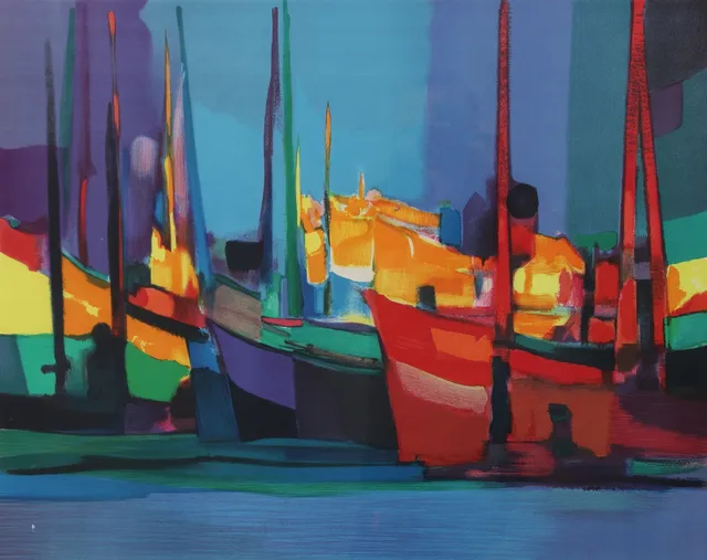 MARCEL MOULY. "Camara de Lobos". Färglitografi, signerad och numrerad 15/25.