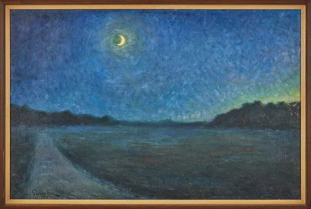 WILLIAM GISLANDER. Månlandskap, olja på duk, 66 x 100 cm.