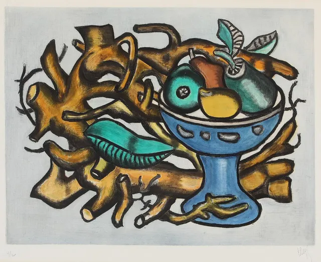 “Le compotier”. Signed F. Léger, 9/300. Etching and aquatint. Visible size 48 × 59.5 cm.