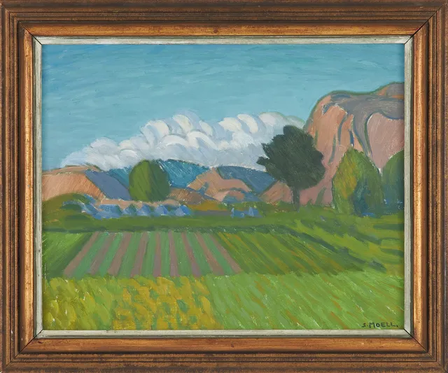 SVEN MOELL (1894-1974). "Höstdag, Sotenäs" olja på pannå, signerad, a tergo daterad 1954.