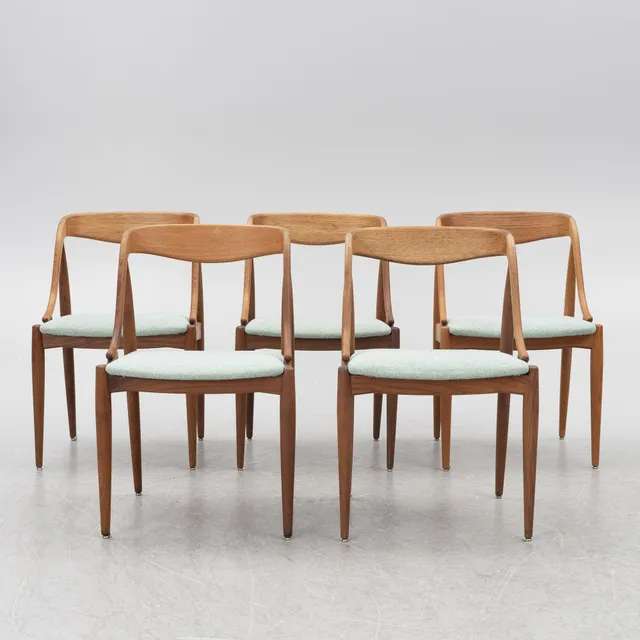 Johannes Andersen, stolar, 5 st, Uldum Möbelfabrik, Danmark, 1960-tal.