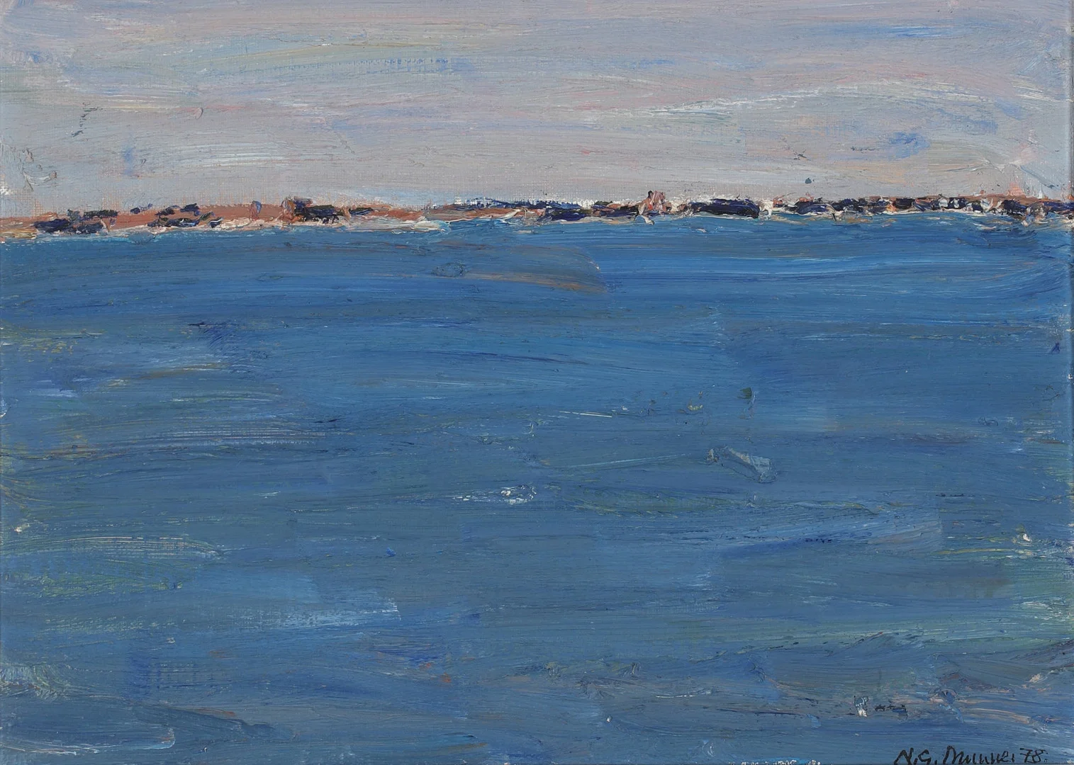 NILS GÖRAN BRUNNER. "Morgondis", olja på dukpannå, signerad och daterad -78. — Paintings — Stadsauktion Sundsvall