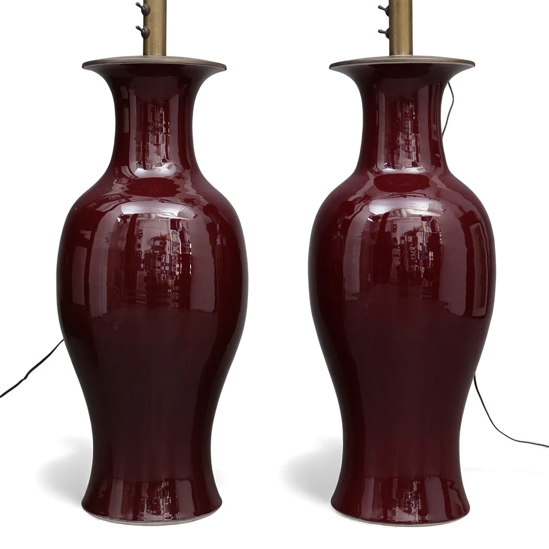 Pair of Chinese “sang de boeuf” porcelain vases, 20th Century. — Oriental — Balclis