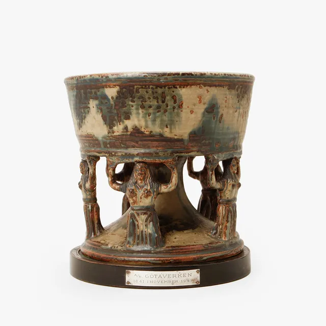 BODE WILLUMSEN. Uppsatsskål, chamotterat stengods, Den Kongelige Porcelænsfabrik, 1941.