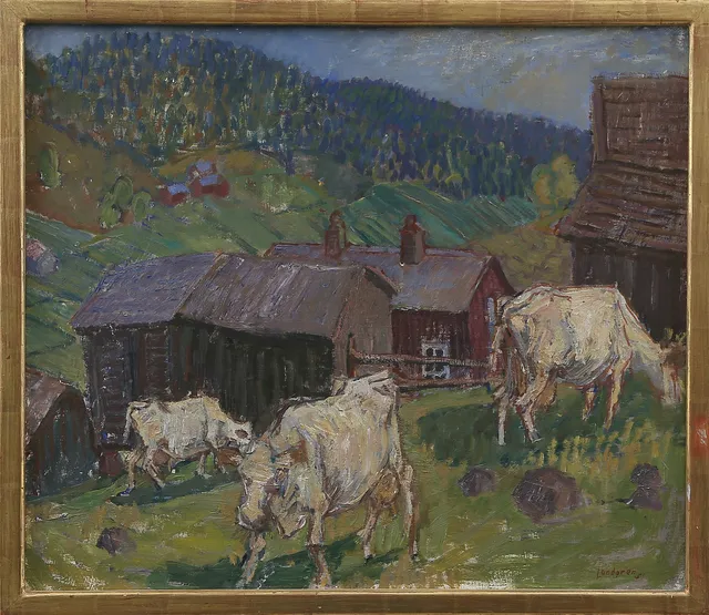 JOHAN LUNDGREN. OLJA på duk, signerad, 1900-tal.