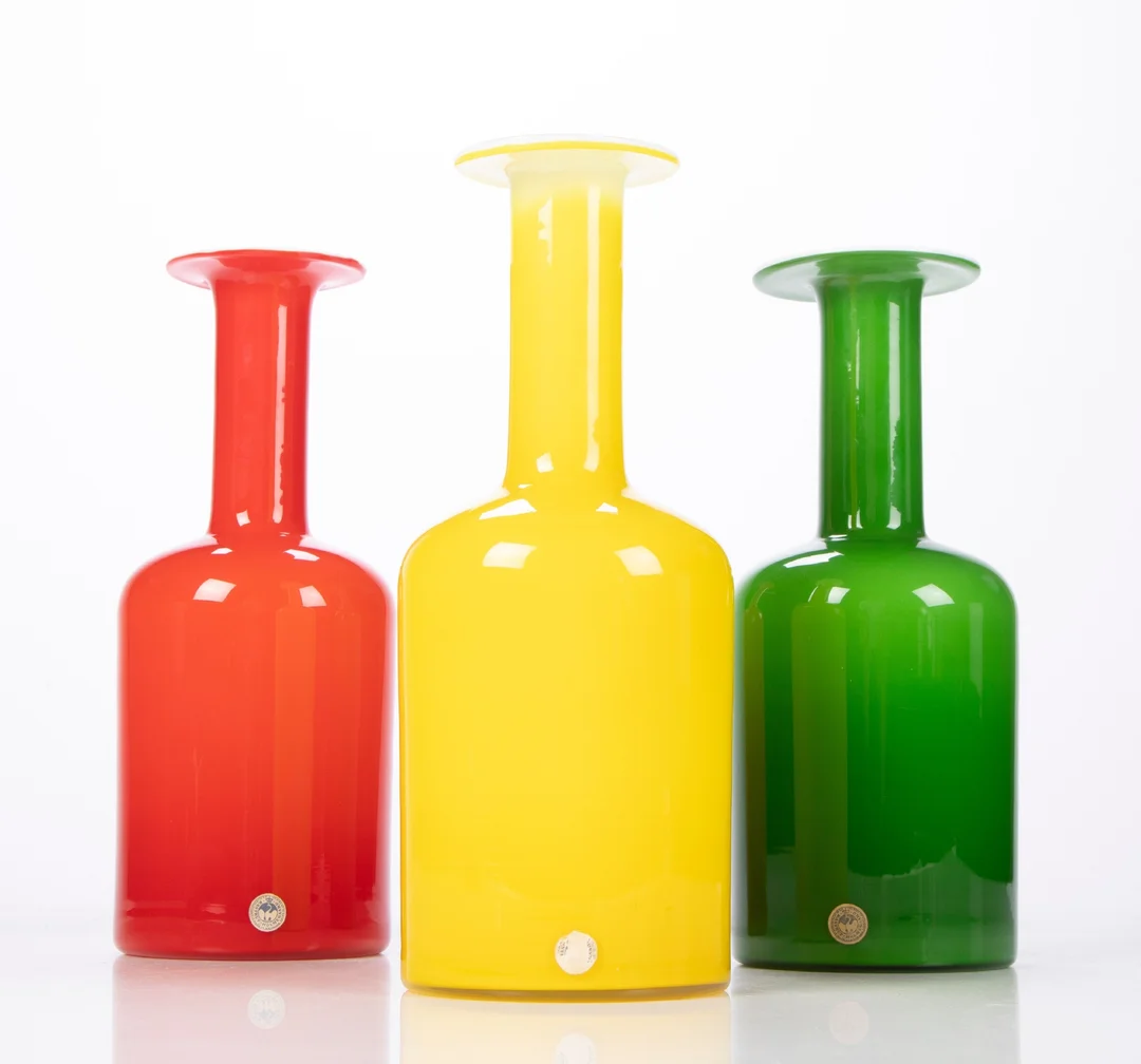 Otto Brauer for Kastup/Holmegaard. Collection of 3 vases. (3) — Glass, porcelain and ceramics/Vases, bowls, dishes — Lauritz