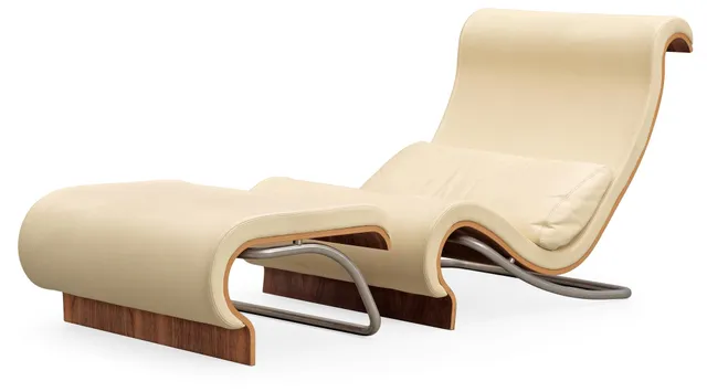 JØRN UTZON, vilstol med fotpall "Aurora chair", Trio Line, Danmark, 2000-tal.