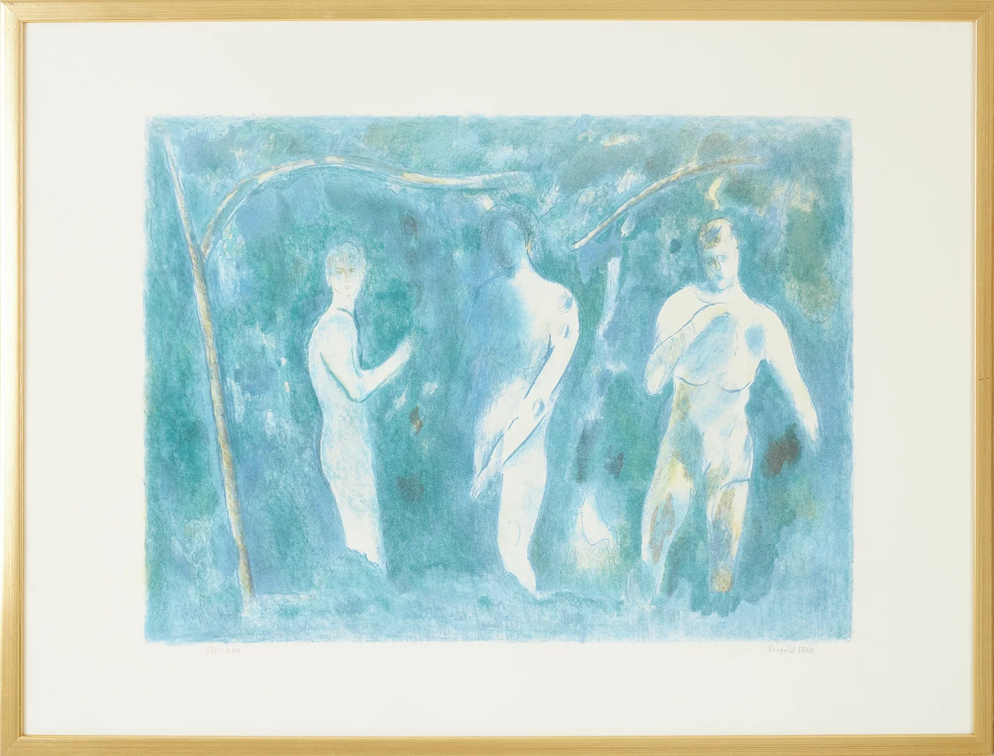 LEOPOLD FARE. Figurscen, färglitografi, signerad samt numrerad 121/250. — Engravings & Prints — Stockholms Auktionsverk Sickla