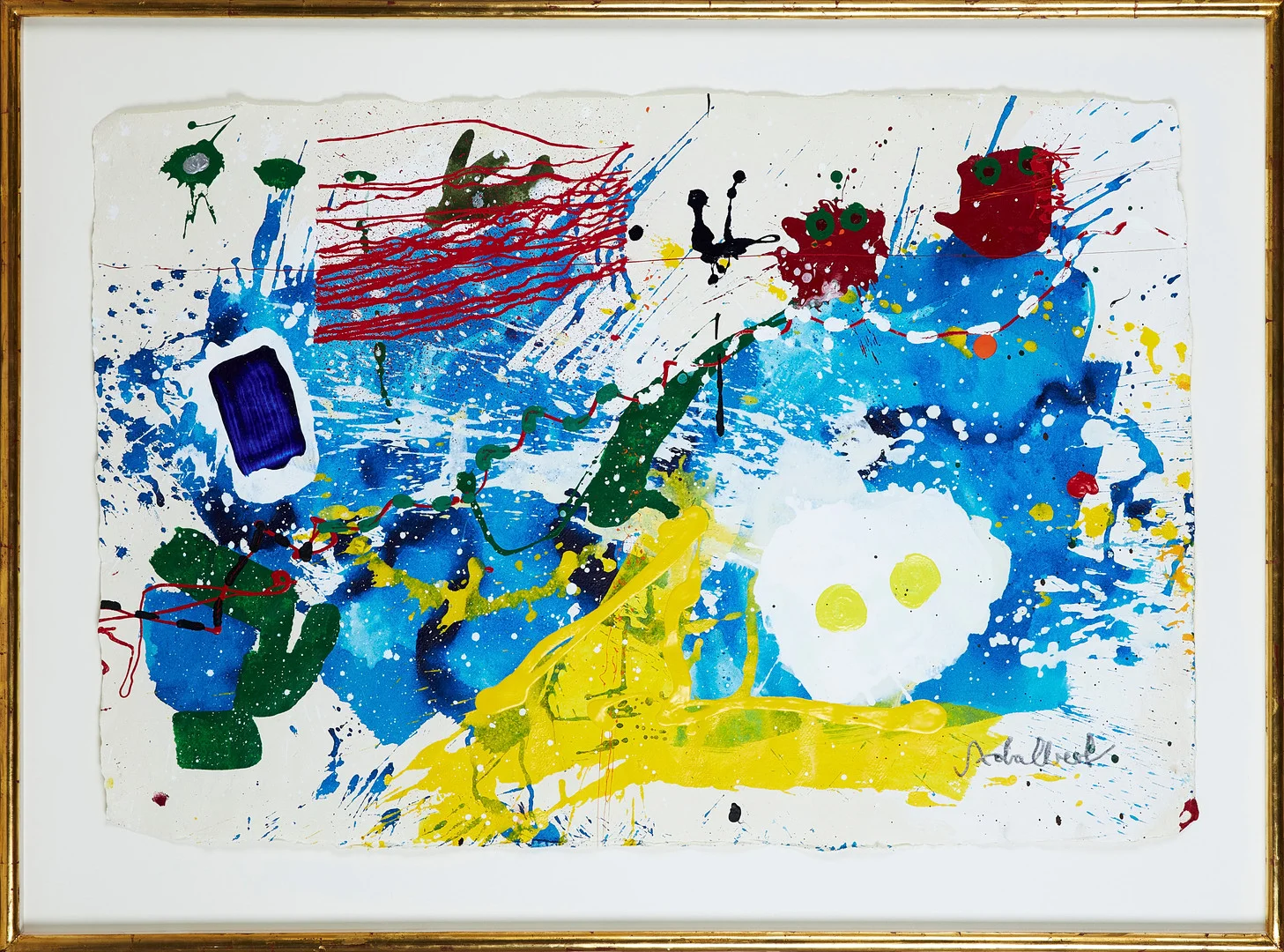 PER ADALBERT VON ROSEN. Abstrakt komposition, olja på papper, signerad. — Paintings — Stockholms Auktionsverk Sickla