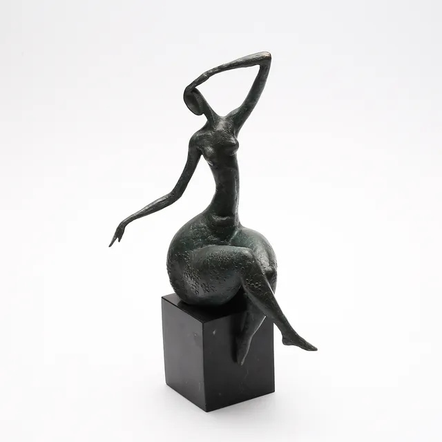 MAX MILO. Skulptur, patinerad brons, gjutarstämpel, Paris.
