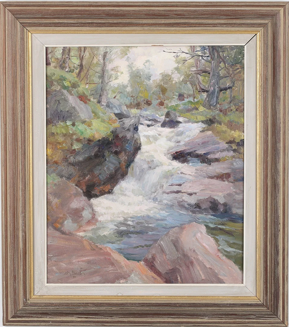 JOHAN BLADH. Forsmotiv, olja på duk, signerad och daterad -51. — Paintings — Stadsauktion Sundsvall