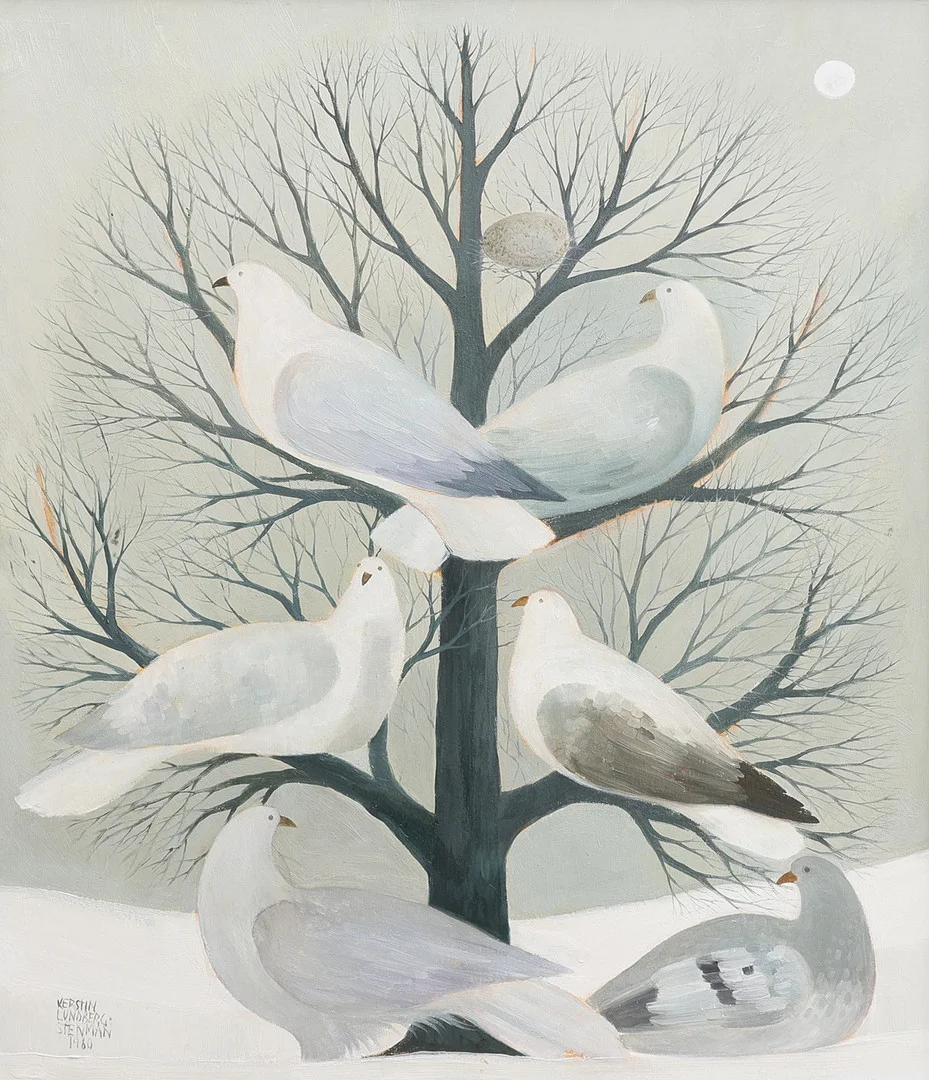 KERSTIN LUNDBERG STENMAN. DUVOR OCH TRÄD. — Paintings — Crafoord Auktioner Lund