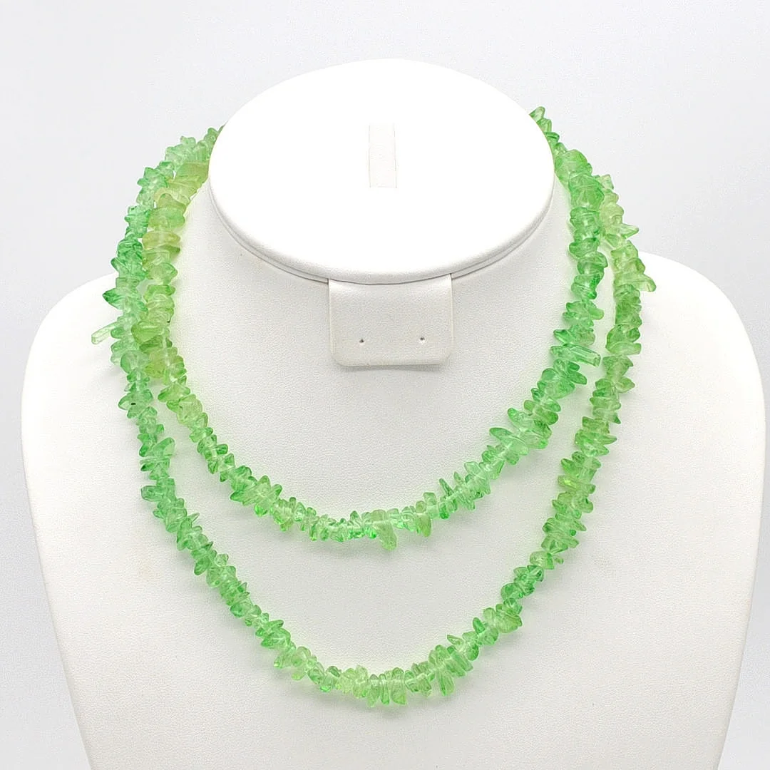HELLGRÜNES PERIDOT SPLITTERSTEIN COLLIER, VINTAGE, OHNE VERSCHLUSS, CA. 90CM. — Necklace — Kunst- und Auktionshaus Kleinhenz