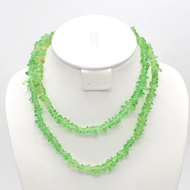 HELLGRÜNES PERIDOT SPLITTERSTEIN COLLIER, VINTAGE, OHNE VERSCHLUSS, CA. 90CM.