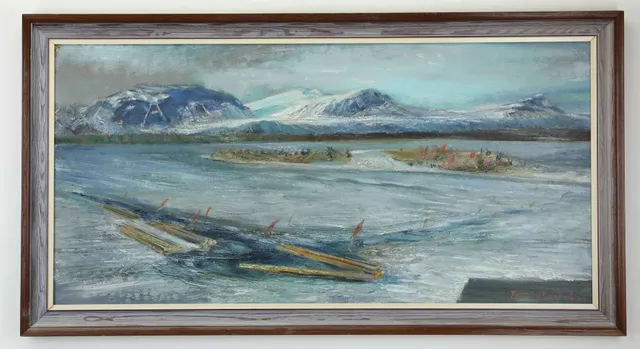 FOLKE RICKLUND. Olja på pannå, "Mot vår", signerad, daterad 1935.