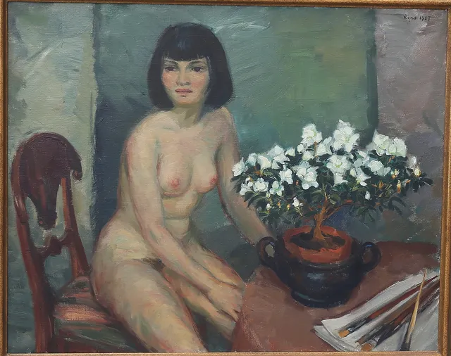 RYNO FRIBERG. Nakenmodell, olja på duk, signerad, daterad 1967.