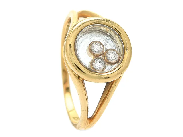CHOPARD, ring, 18K guld, Happy Diamonds, briljantslipade diamanter ca 0,12 ctv, ca TW/VS, nr 6216287, 824321-0001, stl 17,5 mm, vikt 4,8 g.