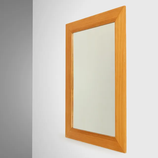 Væghængt spejl med ramme af fyrretræ, model "Portal", IKEA, Sverige, 1900-tallets anden halvdel.