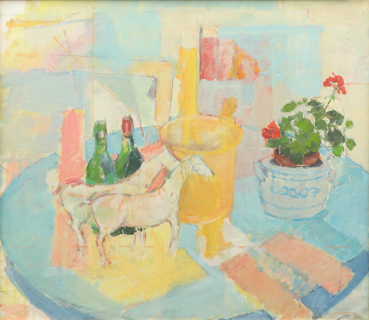 BO RYDSTERN (FÖDD 1952). "Gipshästarna I", olja på duk, signerad. — Paintings — Garpenhus Auktioner