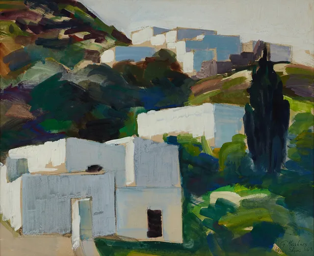 GUNNAR MOSSBERG (1903-1983). "Kora, Skyros", signerad och daterad -63, gouache.