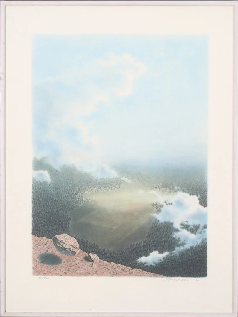ANNA TORESDOTTER. Landskap, litografi, signerad och numrerad 300/360, daterad 1988. — Engravings & Prints — Stadsauktion Sundsvall