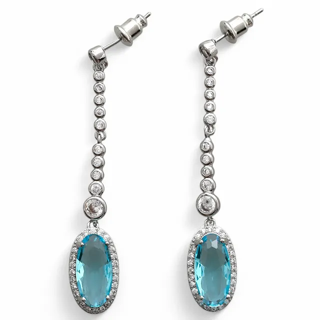 Zircons long earrings.