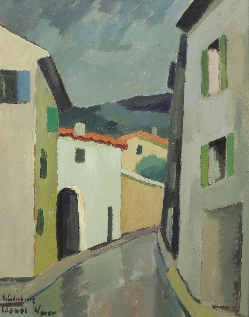 ERIC CEDERBERG. "Cagnes", olja på pannå, signerad E. Cerderberg. — Paintings — Helsingborgs Auktionskammare