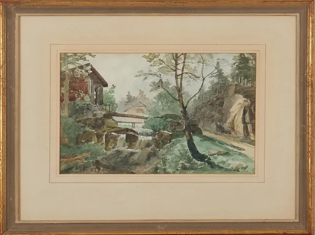 ALBERT THEODOR GELLERSTEDT. "Nacka" akvarell, signerad och daterad 8/7 81 ATG.